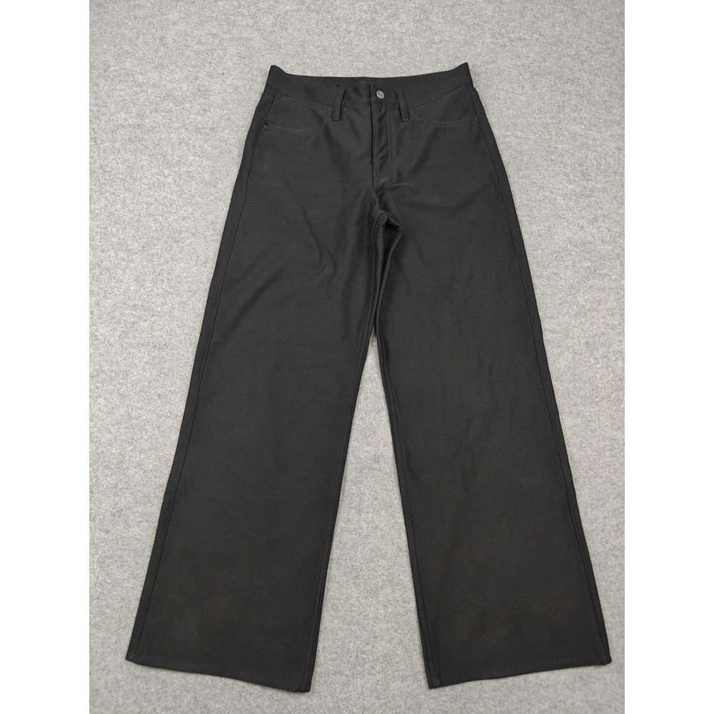 Lululemon Pants Womens 27 Black Twill Wide Leg Chino Zip Pockets Stretch